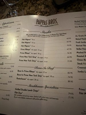 Menu photo 1 Pappas Bros. Steakhouse Dallas, TX