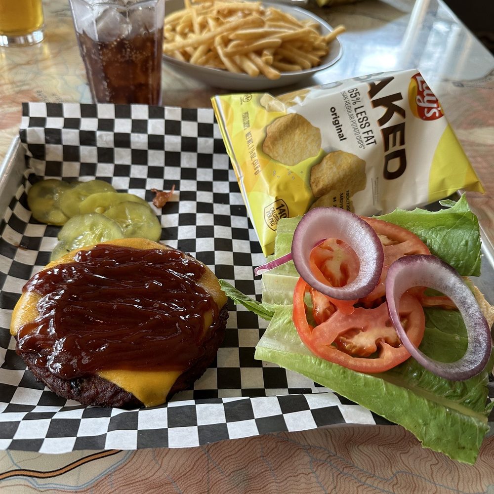 Nell's - Black bean burger Western Style ( they didn't prepare it western style as described on their menu) - American Near Me - Babb, Montana Nell's - Black bean burger Western Style ( they didn't prepare it western style as described on their menu) - American Near Me - Babb, Montana