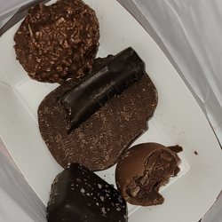 Rocky Mountain Chocolate Factory - $12 or more. Way overpriced for basic chocolate. See's Candies is much better and more affordable. It really is.
