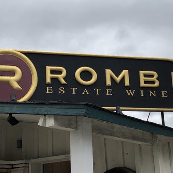 Rombi Carmel Valley Vineyard - sign for rombi estate wines - Wineries Near Me - Carmel Valley, California Rombi Carmel Valley Vineyard - sign for rombi estate wines - Wineries Near Me - Carmel Valley, California
