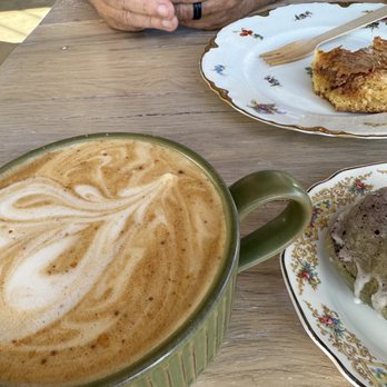 Dream House Bakery - Snickerdoodle latte with a blueberry donut. The food is really good.  It's a very nice, clean place with plenty of seating. - Bakeries Near Me - Stillwater, Oklahoma