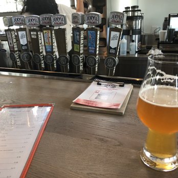 Jekyll Brewing City Center - Their Handles inside the taproom along with and their new Bloodsport West Coast IPA! You've got to try this one! - Breweries Near Me - Alpharetta, Georgia