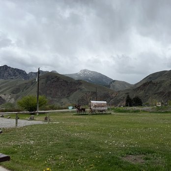 The Dusty Mule Bar & Grill - a view of the mountains - Burgers Near Me - Salmon, Idaho