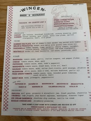 Menu photo 1 Wingen Bakery & Restaurant  Livermore, CA