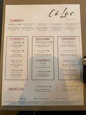 Menu photo 1 Co Lạc New York, NY