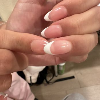 Nü Nails - my nail underneath the fake nail.... basically my nail inside the gap. - Nail Salons Near Me - San Jose, California