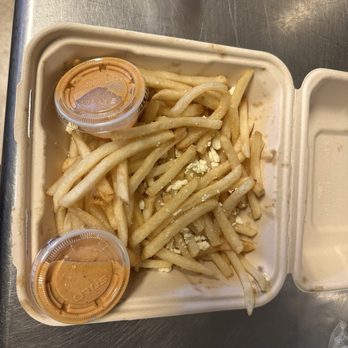 Black Olive Mediterranean Cuisine - Order the Greek fries with extra sauce and received whatever this is - Persian/Iranian Near Me - Everett, Washington