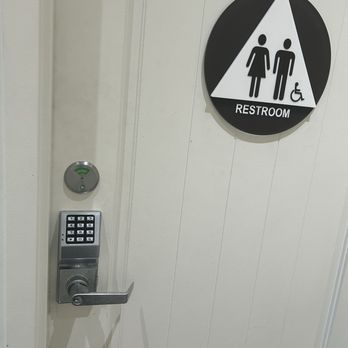 Starbird Chicken - Locked combo restrooms to keep out the riff raff - Nice ! - Chicken Shop Near Me - Los Angeles, California