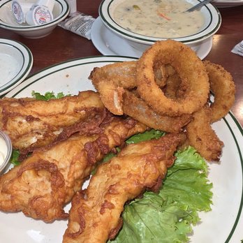 NORMS Restaurant - Fish and chips with onion rings because didn't feel like fries! - Breakfast & Brunch Near Me - Riverside, California