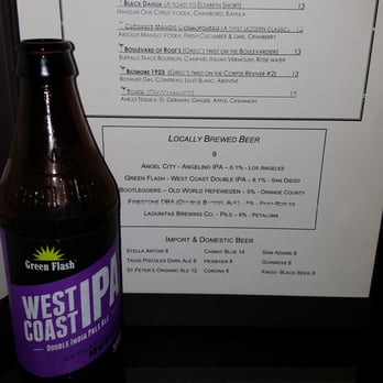 Gallery Bar & Grill - Green Flash West Coast IPA Beer - take it in the bottle; it saves from having to wash a glass. - Cocktail Bars Near Me - Los Angeles, California