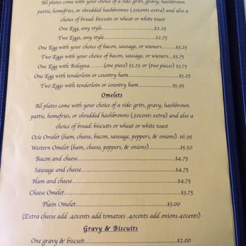 Ocie's Restaurant - Menu - Breakfast & Brunch Near Me - Mount Airy, North Carolina Ocie's Restaurant - Menu - Breakfast & Brunch Near Me - Mount Airy, North Carolina