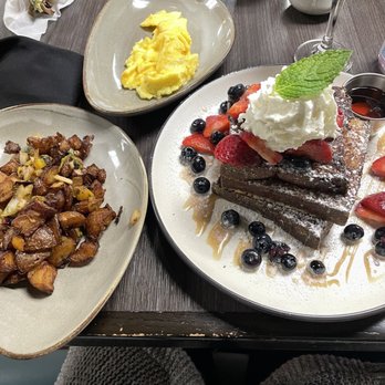 Brunch by De Martino - Tres Leches French Toast Home Fries (not good)  Eggs (not good) - Latin American Near Me - Somerville, New Jersey