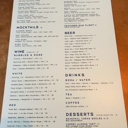 Drink menu