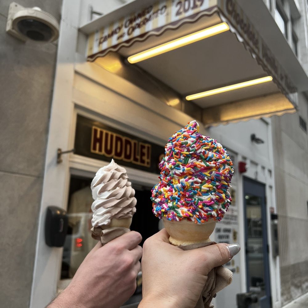 Huddle Soft Serve - Twist and vanilla sprinkle - Ice Cream & Frozen Yogurt Near Me - Detroit, Michigan