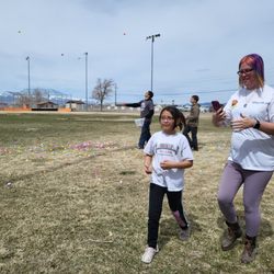 Biggest Little Radio - Egg toss fun in the background and the 101.3 family thank you for the good time!