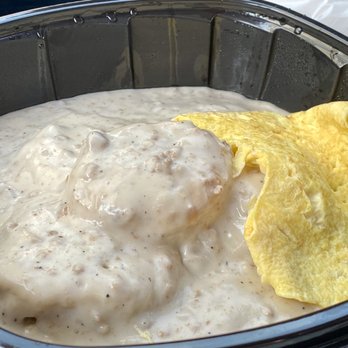 Valley Dairy Restaurant - Biscuits and gravy with scrambled eggs. - Ice Cream & Frozen Yogurt Near Me - Butler, Pennsylvania Valley Dairy Restaurant - Biscuits and gravy with scrambled eggs. - Ice Cream & Frozen Yogurt Near Me - Butler, Pennsylvania