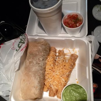 Cotija's Taco Shop - Combo! Comes with a asada burrito, 3 taquitos and a soda. Really tasty! - Mexican Near Me - Colton, California