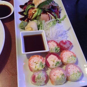 Ru San's - Wheel of fortune (top), Krystal rainbow roll ( bottom) - Sushi Bars Near Me - Charlotte, North Carolina Ru San's - Wheel of fortune (top), Krystal rainbow roll ( bottom) - Sushi Bars Near Me - Charlotte, North Carolina