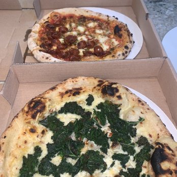 Hersh's - Closest: Kale & Pistachio Pizza, Middle: Pepperoni-oni Pizza (pepperoni on half), and Farthest: Margherita Pizza - Pizza Near Me - Baltimore, Maryland Hersh's - Closest: Kale & Pistachio Pizza, Middle: Pepperoni-oni Pizza (pepperoni on half), and Farthest: Margherita Pizza - Pizza Near Me - Baltimore, Maryland