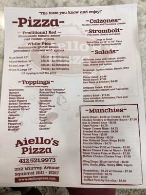 Menu photo 6 Aiello's Pizza Pittsburgh, PA Menu photo 6 Aiello's Pizza Pittsburgh, PA