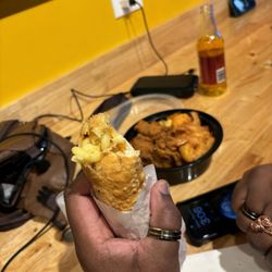 Soul Bowls - West Hartford - Soul roll with mac and cheese and sweet potato.
