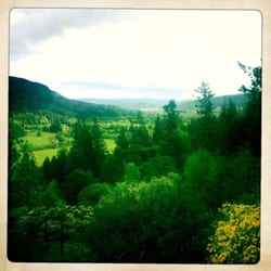 Benmore Botanic Garden - From the viewpoint across the gardens and towards Dunoon