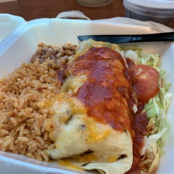 Barelas Coffee House - Shredded burrito plate with red - New Mexican Cuisine Near Me - Albuquerque, New Mexico