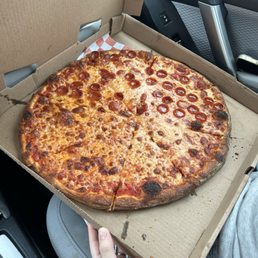 Half pepperoni/half cheese Half pepperoni/half cheese