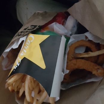 Carl's Jr - Told they are cheap by Carls Jr employee. Had 2 of my orders bag rip and all of the food fall out. - Breakfast & Brunch Near Me - Riverbank, California