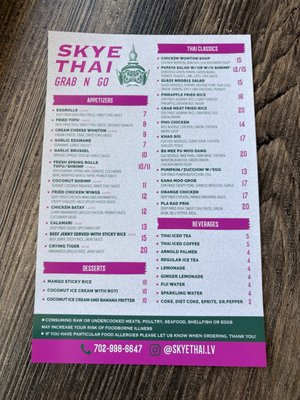 Menu photo 2 Skye Thai Grab n Go Las Vegas, NV Menu photo 2 Skye Thai Grab n Go Las Vegas, NV
