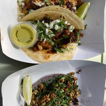 Barracuda Taco Stand - From top... Mushroom Taco, Chicken Taco And Farmer taco - Tacos Near Me - New Orleans, Louisiana