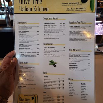 The Olive Tree- Aberdeen - Front of menu - Italian Near Me - Aberdeen, Maryland The Olive Tree- Aberdeen - Front of menu - Italian Near Me - Aberdeen, Maryland