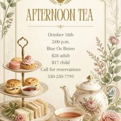 Blue Ox Bistro and Chocolates - Afternoon Tea
