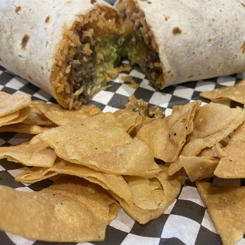 Tom's Tailgate - Carne Asada Burrito. Came with chips! - Mexican Near Me - La Mirada, California