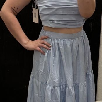 Pink Bulldog Boutique - Baby Blue Crop and Maxi skirt set - Women's Clothing Near Me - Belton, Texas Pink Bulldog Boutique - Baby Blue Crop and Maxi skirt set - Women's Clothing Near Me - Belton, Texas