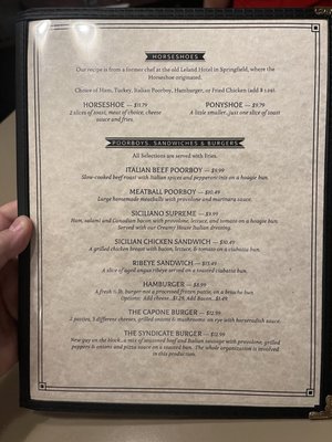 Menu photo 4 Capones Hideout New Berlin, IL