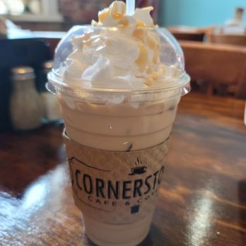 Cornerstone Cafe & Coffee - Caramel Slam latte. Sooooo good - Salad Near Me - Coats, North Carolina