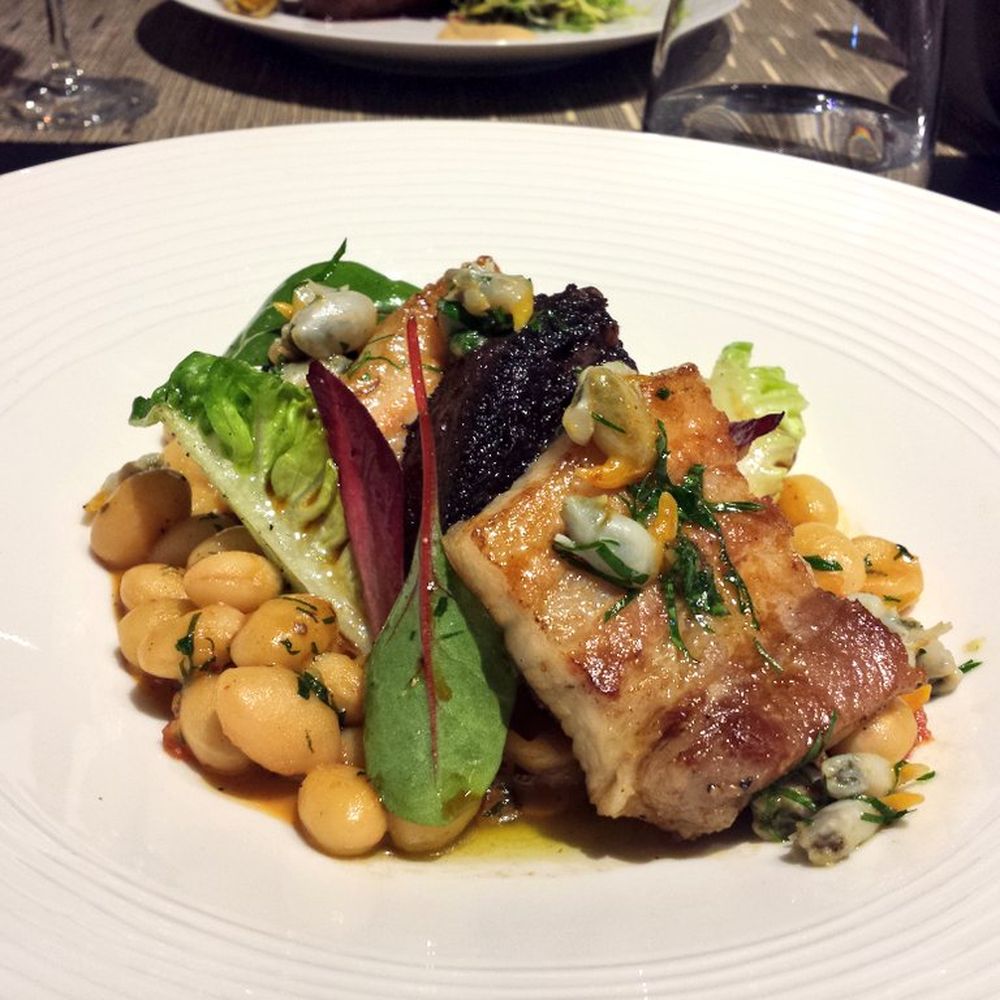 L'Institut - Pork belly confit with some sort of liver and lentils. - French Near Me - Lyon, 69 L'Institut - Pork belly confit with some sort of liver and lentils. - French Near Me - Lyon, 69
