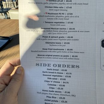 Bianca’s Bar and Restaurant - Menu - Seafood Near Me - Gilbraltar
