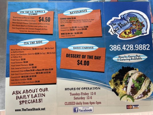 Menu photo 1 The Taco Shack New Smyrna Beach, FL