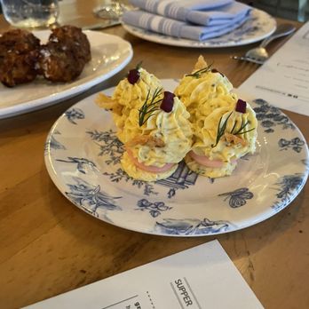 Root & Bone Indianapolis - drunken deviled eggs - American Near Me - Indianapolis, Indiana Root & Bone Indianapolis - drunken deviled eggs - American Near Me - Indianapolis, Indiana