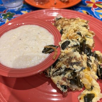 The Flying Biscuit Cafe - Southern Scramble Delicious wants really spicy the collard greens  Cheese grits were on point - Breakfast & Brunch Near Me - Cary, North Carolina