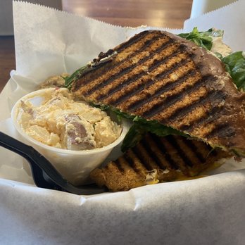 Sweet Cravings Bakery + Bistro - Grilled roast beef sammy with bacon potato salad - Sandwiches Near Me - Moab, Utah Sweet Cravings Bakery + Bistro - Grilled roast beef sammy with bacon potato salad - Sandwiches Near Me - Moab, Utah