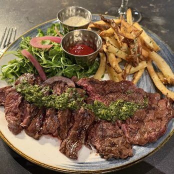 Wemmys Kitchen & Lounge - Chimichurri Skirt Steak w/ arugula and fries ($34.00) - Seafood Near Me - Marlborough, Massachusetts