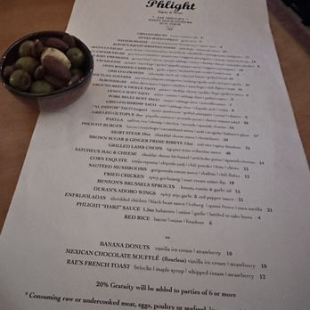 Phlight - Phlight's menu alongside their famous cinnamon almonds served with  olives - Wine Bars Near Me - Whittier, California
