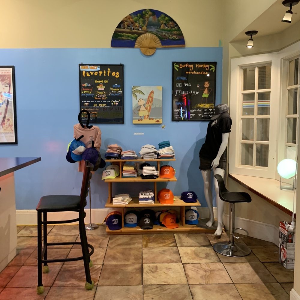 Surfing Monkey Shave Ice - a man and a woman in a barber shop - Ice Cream & Frozen Yogurt Near Me - Kihei, Hawaii Surfing Monkey Shave Ice - a man and a woman in a barber shop - Ice Cream & Frozen Yogurt Near Me - Kihei, Hawaii