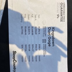 Sleep Country - After removing the first price, this is what I was told was my price.