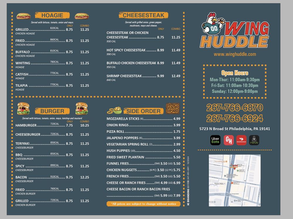 Food from Wing Huddle
