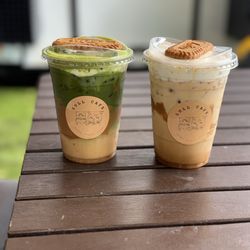 Lull Cafe - Biscoff matcha and an iced biscoff latte! Yum!