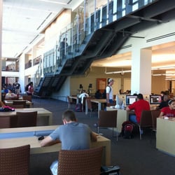 Fresno State Library - The staircase with study area